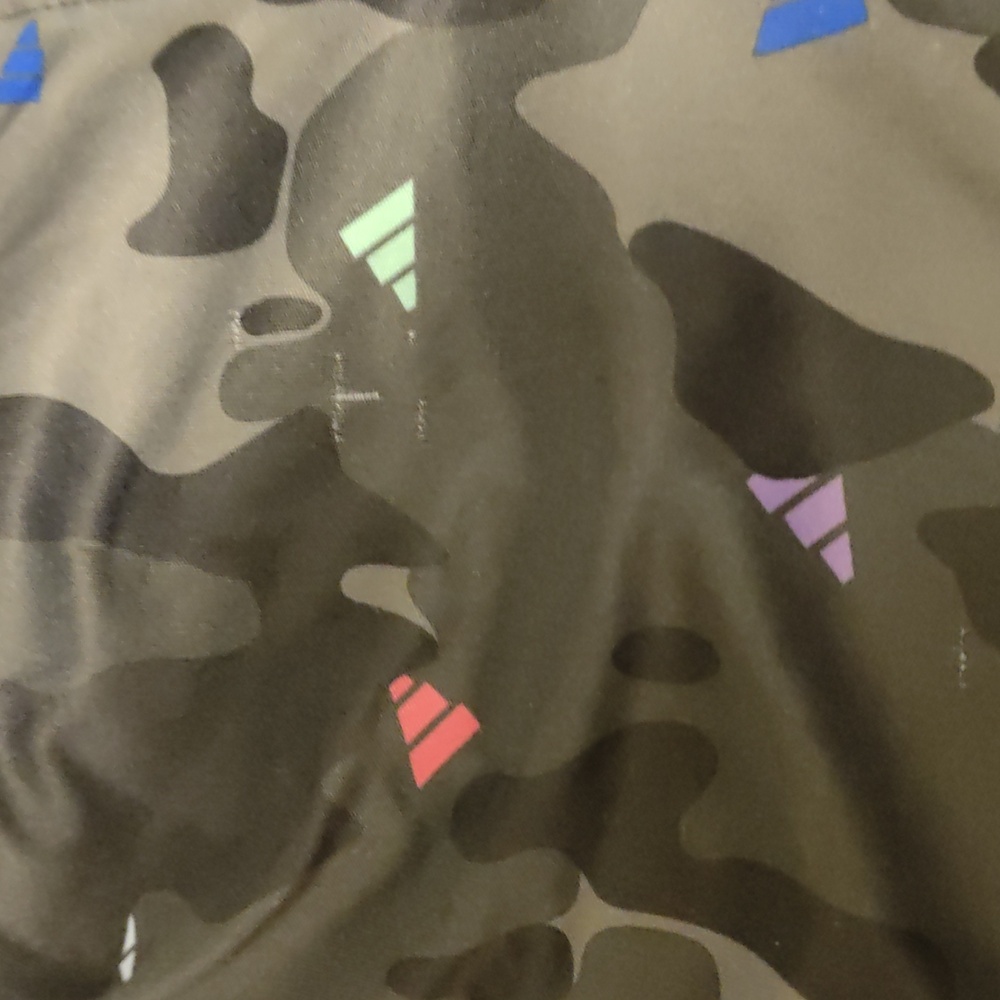 adidas Black Camo Athletic Shorts Kids 18/20 - Picture 5 of 5